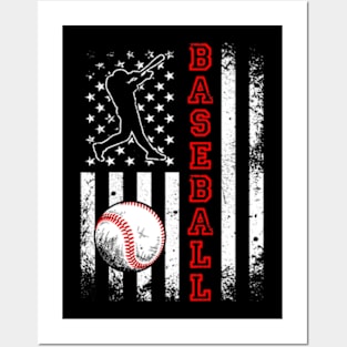 Baseball Lover American Flag Baseball Team Vintage Posters and Art